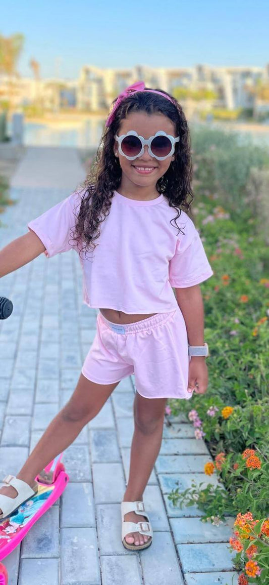 Stylish children’s co-ord set with top and shorts in soft cotton